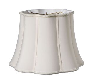 Slant Melon Out Scallop Softback Lampshade with Washer Fitter, Cream