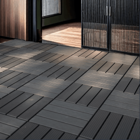 44 Pack 12x12 Square Waterproof Outdoor Deck Tiles - Interlocking, All-Weather, Slip-Resistant, Easy-Assembly Patio Decking for Poolside, Balcony