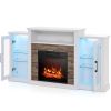 Fireplace TV Stand with 16-Color Led Lights for TVs up to 65 Inch