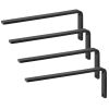 VEVOR Shelf Bracket, 16 x 6 in 4 Pcs, Heavy Duty Floating Shelf Brackets, Brackets for Shelves, 10mm Thick Matte Black L Shelf Bracket