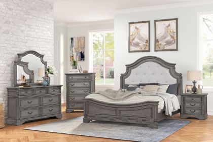 Grace Queen 5 Pc Bedroom Set in Gray