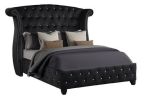 Sophia Queen 5 Pc Upholstery Bedroom Set Made With Wood in Black