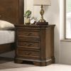 Maderne Traditional 3-Piece Wood Bedroom Set with Queen Size Panel Bed and Two Nightstands