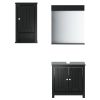 3 Piece Bathroom Furniture Set BERG Black Solid Wood Pine