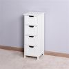 White Bathroom Storage Cabinet, Freestanding Cabinet with Drawers