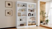 83" Tall Wood Bookcase Suite ,5-Tier Home Decor Bookshelves Suite with Adjustable Shelves,Storage Organizer for CDs/Books/Movies