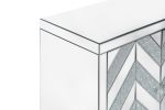 Storage Cabinet with Mirror Trim and M Shape Design Spliced Combination For Living Room, Dining Room, Entryway, Kitchen