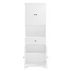 Tall Bathroom Cabinet with Four Doors, Large Storage Space Open Shelve, Upper Storage Cabinet, White