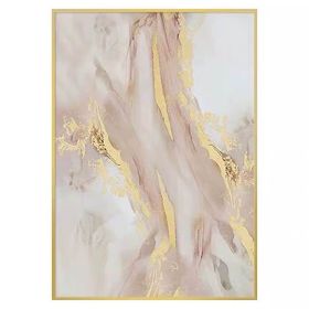 Abstract Canvas Handmade Oil Painting Pink Marble Vein on Canvas Poster Nordic Home Decor Wall Picture Bedroom Decoration (size: 90x120cm)