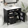 36'' Bathroom Vanity with Top Sink, Modern Bathroom Storage Cabinet with 2 Drawers and a Tipout Drawer, Single Sink Bathroom Vanity