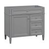 36'' Bathroom Vanity without Top Sink, Modern Bathroom Storage Cabinet with 2 Drawers and a Tip-out Drawer, Solid Wood Frame (NOT INCLUDE BASIN SINK)