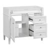 36'' Bathroom Vanity without Top Sink, Modern Bathroom Storage Cabinet with 2 Drawers and a Tip-out Drawer, Solid Wood Frame (NOT INCLUDE BASIN SINK)