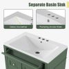 30'' Bathroom Vanity with Top Sink, Modern Bathroom Storage Cabinet with 2 Drawers and a Tipout Drawer, Single Sink Bathroom Vanity