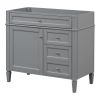 36'' Bathroom Vanity without Top Sink, Modern Bathroom Storage Cabinet with 2 Drawers and a Tip-out Drawer, Solid Wood Frame (NOT INCLUDE BASIN SINK)