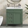 30'' Bathroom Vanity with Top Sink, Modern Bathroom Storage Cabinet with 2 Drawers and a Tipout Drawer, Single Sink Bathroom Vanity