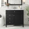 36'' Bathroom Vanity with Top Sink, Modern Bathroom Storage Cabinet with 2 Drawers and a Tipout Drawer, Single Sink Bathroom Vanity