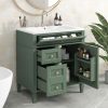 30'' Bathroom Vanity with Top Sink, Modern Bathroom Storage Cabinet with 2 Drawers and a Tipout Drawer, Single Sink Bathroom Vanity