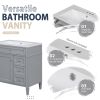 30'' Bathroom Vanity with Top Sink, Modern Bathroom Storage Cabinet with 2 Drawers and a Tipout Drawer, Freestanding Vanity Set with Mirror Cabinet