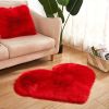 1pc, Fluffy Shaggy Area Rug, Solid Color PV Velvet Carpet, Plush Heart Shape Rug For Valentine's Day Wedding Anniversary Home Floor Decor