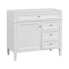 36'' Bathroom Vanity without Top Sink, Modern Bathroom Storage Cabinet with 2 Drawers and a Tip-out Drawer, Solid Wood Frame (NOT INCLUDE BASIN SINK)