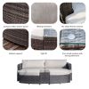 Direct Wicker 5-Piece Outdoor Wicker Sofa Daybed Set Patio Furniture Sunbed