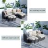 Direct Wicker 5-Piece Outdoor Wicker Sofa Daybed Set Patio Furniture Sunbed