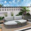 Direct Wicker 5-Piece Outdoor Wicker Sofa Daybed Set Patio Furniture Sunbed