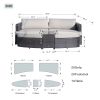 Direct Wicker 5-Piece Outdoor Wicker Sofa Daybed Set Patio Furniture Sunbed