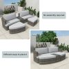 Direct Wicker 5-Piece Outdoor Wicker Sofa Daybed Set Patio Furniture Sunbed