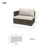 Direct Wicker 5-Piece Outdoor Wicker Sofa Daybed Set Patio Furniture Sunbed