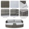 Direct Wicker 5-Piece Outdoor Wicker Sofa Daybed Set Patio Furniture Sunbed