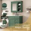 30'' Bathroom Vanity with Top Sink, Modern Bathroom Storage Cabinet with 2 Drawers and a Tipout Drawer, Freestanding Vanity Set with Mirror Cabinet