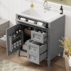 30'' Bathroom Vanity with Top Sink, Modern Bathroom Storage Cabinet with 2 Drawers and a Tipout Drawer, Single Sink Bathroom Vanity