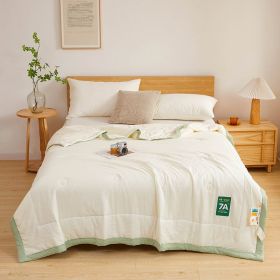 Antibacterial Raw Cotton Washable Summer Cool Quilt (Option: Cream White-120 X150cm Random Pattern)